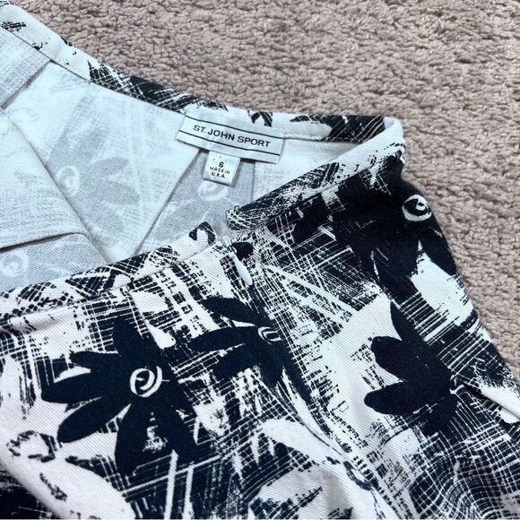 St. John Sport Black and White Floral Skirt Women’s Size S - Picture 5 of 7